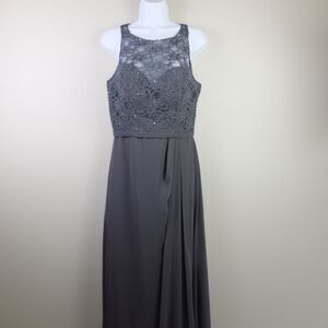 Morilee Madeline Gardner Charcoal Bridesmaid Prom Dress Size 8